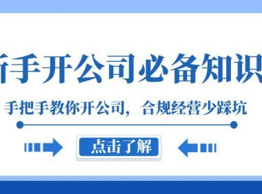 （5734）新手-开公司必备知识，手把手教你开公司，合规经营少踩坑（133节课）