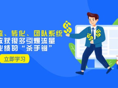 (5761)教你打造引流、转化、团队系统,让你收获很多引爆流量、翻倍业绩的“杀手锏”