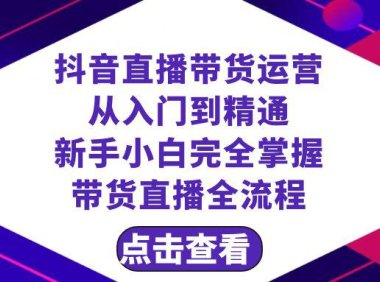 （5836）抖音直播带货 运营从入门到精通，新手完全掌握带货直播全流程（23节