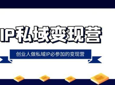 (5841)IP私域-变现营,创业人做私域IP必参加的变现营(22节课)