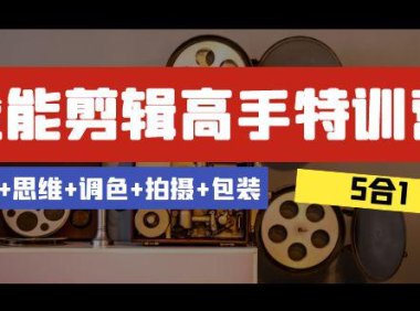 （5842）全能剪辑-高手特训营：剪辑+思维+调色+拍摄+包装（5合1）53节课