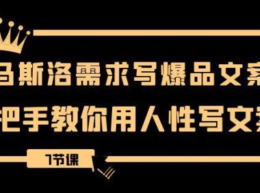（5845）用马斯洛·需求写爆品文案，手把手教你用人性写文案（7节课）