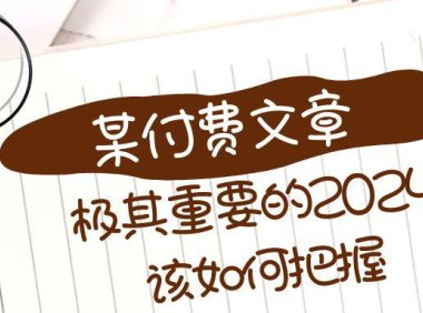 （5859）极其重要的2024该如何把握？【某公众号付费文章】