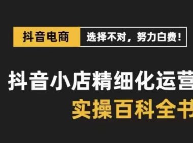 (5864)抖音小店 精细化运营-百科全书,保姆级运营实战讲解(28节课)