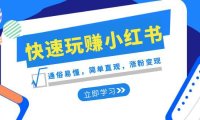 (5890)新赛道·快速玩赚小红书:通俗易懂,简单直观,涨粉变现(35节课)