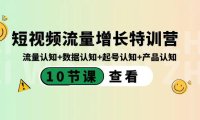 （5947）短视频流量增长特训营：流量认知+数据认知+起号认知+产品认知（10节课）