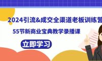 （5957）2024引流&成交全渠道老板训练营，55节新商业宝典教学录播课