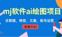(5964)外面卖399元mj软件ai绘图项目,含剪辑,特效,文案,账号运营(配套齐全)