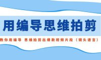 （6012）用编导的思维拍剪，教你用编导 思维拍剪出爆款视频片段（镜头语言）