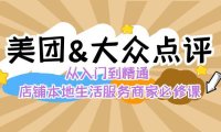 （6017）美团+大众点评 从入门到精通：店铺本地生活 流量提升 店铺运营 推广秘术 评价管理