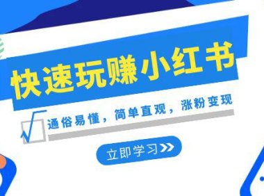 (5890)新赛道·快速玩赚小红书:通俗易懂,简单直观,涨粉变现(35节课)