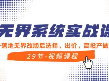 （5894）无界系统实战课，全体系·落地无界改版后选择、出价、高投产做付费引流