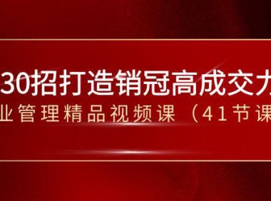 （5905）30招-打造销冠高成交力-企业管理精品视频课（41节课）