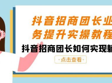 (5926)抖音-招商团长业务提升实操教程,抖音招商团长如何实现躺赚(38节)