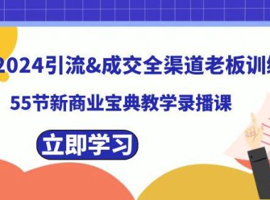 （5957）2024引流&成交全渠道老板训练营，55节新商业宝典教学录播课