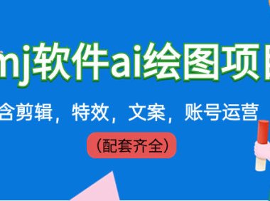 (5964)外面卖399元mj软件ai绘图项目,含剪辑,特效,文案,账号运营(配套齐全)