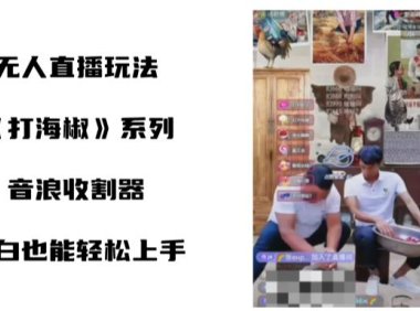 （5965）打海椒无人直播整蛊项目，小白轻松上手撸音浪收割器（教程+工具+素材）