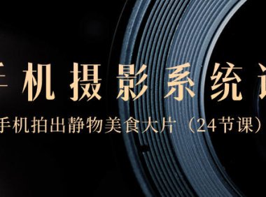 （5968）0基础-手机摄影系统课，手机拍出静物美食大片（24节课）
