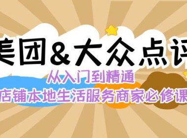 （6017）美团+大众点评 从入门到精通：店铺本地生活 流量提升 店铺运营 推广秘术 评价管理