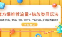 (6035)魔方·爆推荐流量+错放类目玩法:适合应季半标品,非标品,年货,节庆产品,中高价标品,还有错放类目的商家