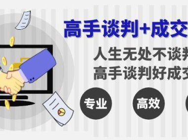 （6027）高手谈判+成交技巧：人生无处不谈判，高手谈判好成交（25节课）