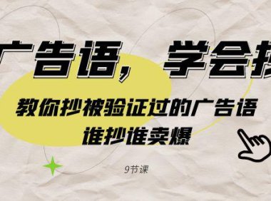 （6050）广告语，学会抄！教你抄被验证过的广告语，谁抄谁卖爆（9节课）