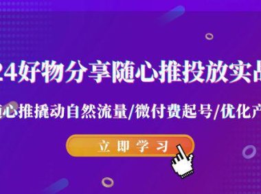 （6057）2024好物分享-随心推投放实战课 随心推撬动自然流量/微付费起号/优化产出