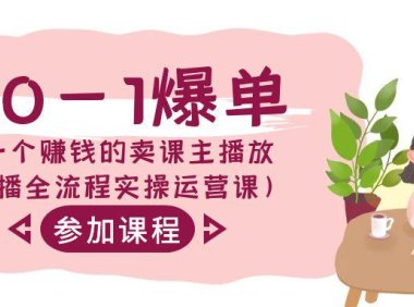 （6059）从0-1爆单-做一个赚钱的卖课主播放（直播全流程实操运营课）