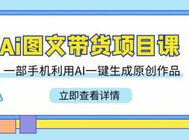 （6067）Ai图文带货项目课，一部手机利用AI一键生成原创作品（22节课）
