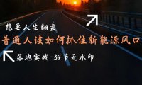 (6170)想要人生翻盘,普通人如何抓住新能源风口赚钱,落地实战案例课-34节