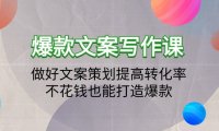 （6175）爆款文案写作课：做好文案策划提高转化率，不花钱也能打造爆款（19节课）