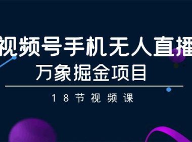 （6101）视频号手机无人直播-万象掘金项目（18节视频课）