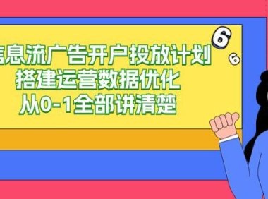 （6123）信息流-广告开户投放计划搭建运营数据优化，从0-1全部讲清楚（20节课）