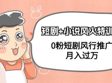 (6137)短剧+小说风火特训营,0粉短剧风行推广,月入过万(102节课)