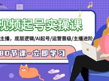 （6163）短视频起号实操课，AI运营型主播，底层逻辑/AI起号/运营晋级/主播进阶/80节