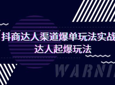 (6171)抖商达人-渠道爆单玩法实操课,达人起爆玩法(29节课)