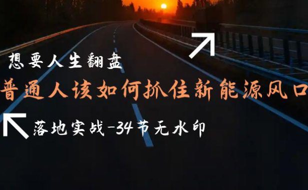 (6170)想要人生翻盘,普通人如何抓住新能源风口赚钱,落地实战案例课-34节