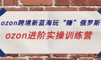 (6261)ozon跨境新蓝海玩“赚”俄罗斯,ozon进阶实操训练营