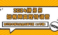 (6269)2024拼多多短视频变现特训营,知识的丰厚比起金钱更可靠(11节课)