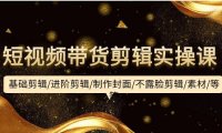 （6289）短视频带货剪辑实操课：基础剪辑/进阶剪辑/制作封面/不露脸剪辑/素材/等等