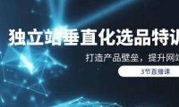 (6298)独立站-垂直化选品训练营,打造产品壁垒,提升网站利润(3节直播课)
