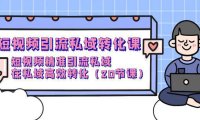 （6299）短视频引流 私域转化课，短视频精准引流私域，在私域高效转化（20节课）