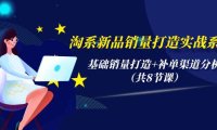 (6309)淘系新品销量打造实战系列,基础销量打造+补单渠道分析(共8节课)