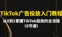(6345)TikTok广告投放入门教程,从0到1掌握TikTok投放的全流程(8节课)