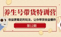 （6352）养生号带货特训营【12期】收益更稳定的玩法，让你带货收益爆炸-9节直播课