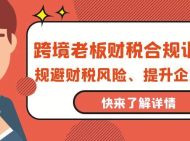 (6272)跨境老板-财税合规训练营,规避财税风险、提升企业利润