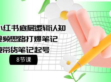 （6274）提高小红书底层逻辑认知+短视频思路打爆笔记+纯带货笔记起号（8节课）