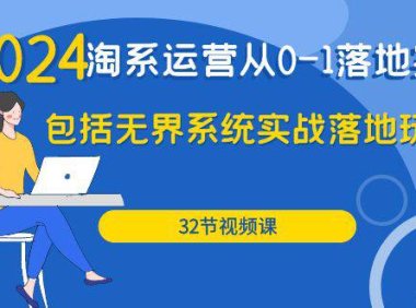 (6297)2024·淘系运营从0-1落地实战课:包括无界系统实战落地玩法(32节)