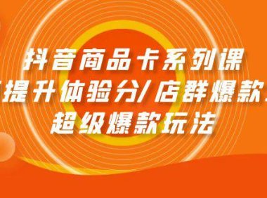 (6316)抖音商品卡系列课:快速提升体验分/店群爆款玩法/超级爆款玩法