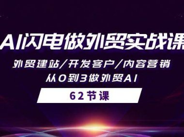 (6334)AI闪电做外贸实战课,外贸建站/开发客户/内容营销/从0到3做外贸AI-62节